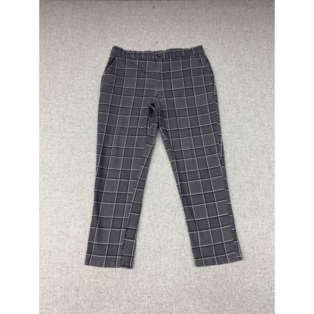 Unbranded | Plaid Trousers | XL | Gray | Windowpane Check Pockets Belt Loops